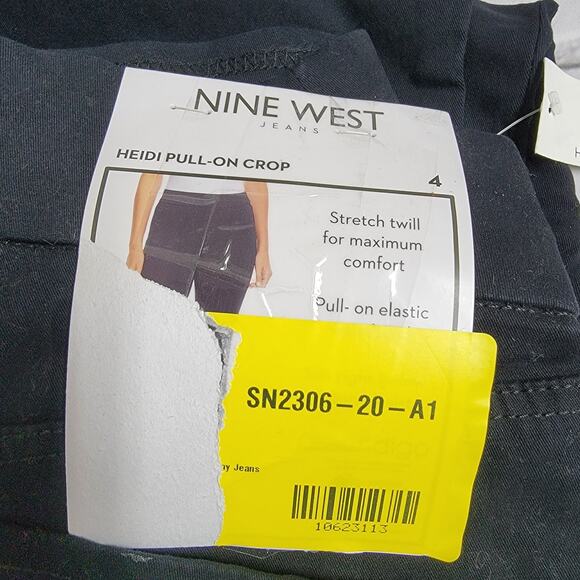 Nine West Heidi Pull-On Crop Jeans Pants Black Women's Size 4 - Picture 4 of 8